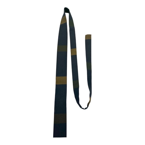 VTG Superba Mustang Men’s Tie – Black Olive Stripe – Slim 1960s - Picture 1 of 5